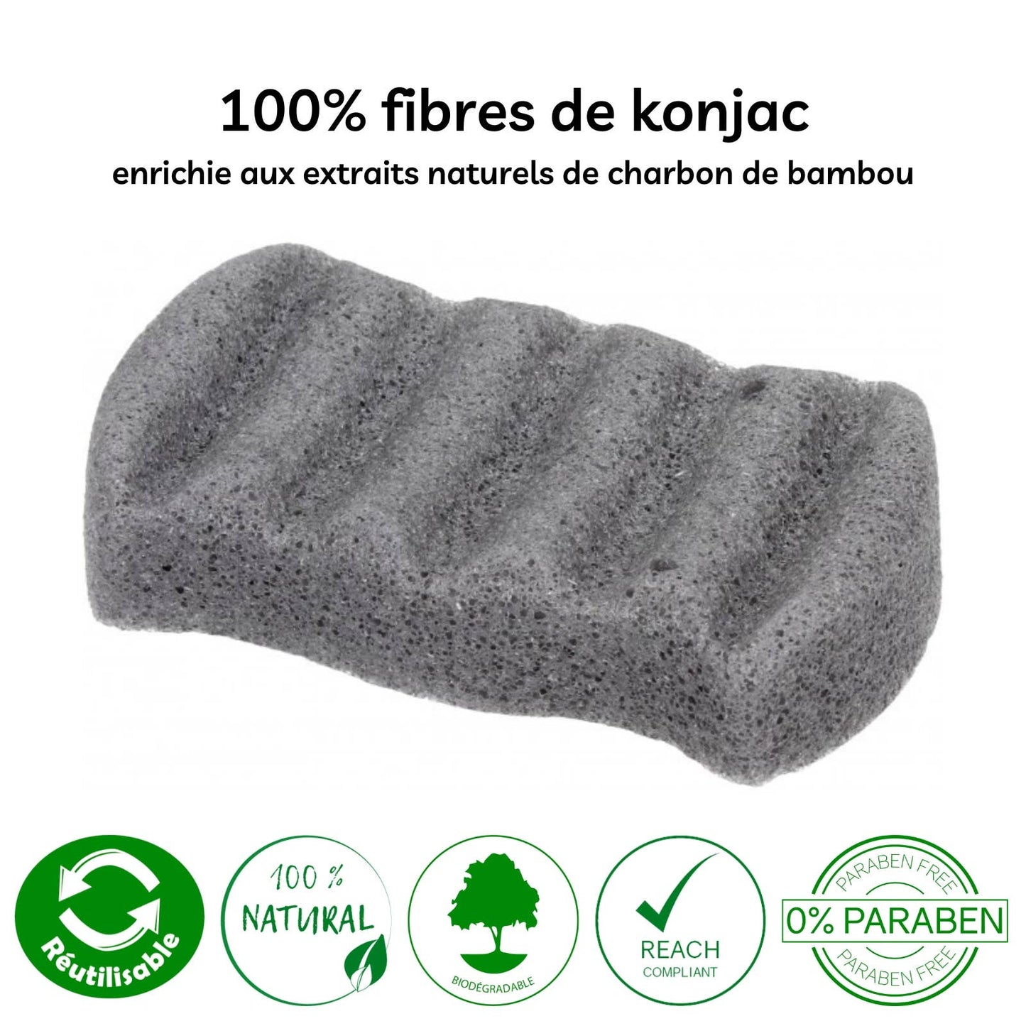 Konjac kroppssvamp med bambuskol – 100 % naturlig