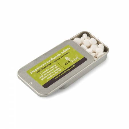Tannkremtabletter med fluor – refillbar metallboks