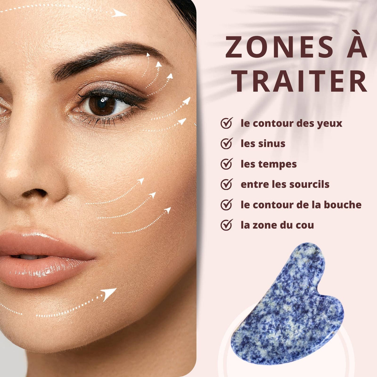 Gua Sha ansiktsmassasje i grønn jade