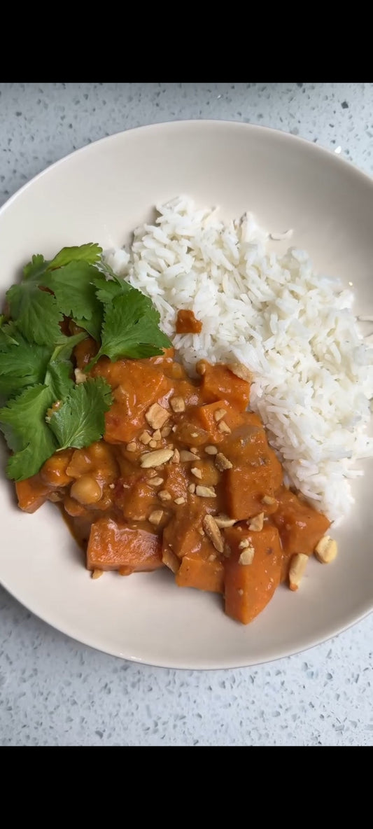 Peanøttsmør og søtpotetgryte i Wonderbag