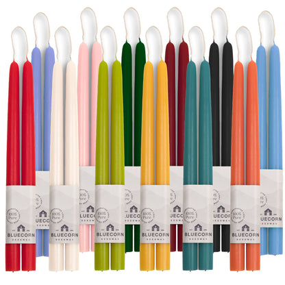 Håndlagde bivokslys, dryppfrie – teal / 25 cm