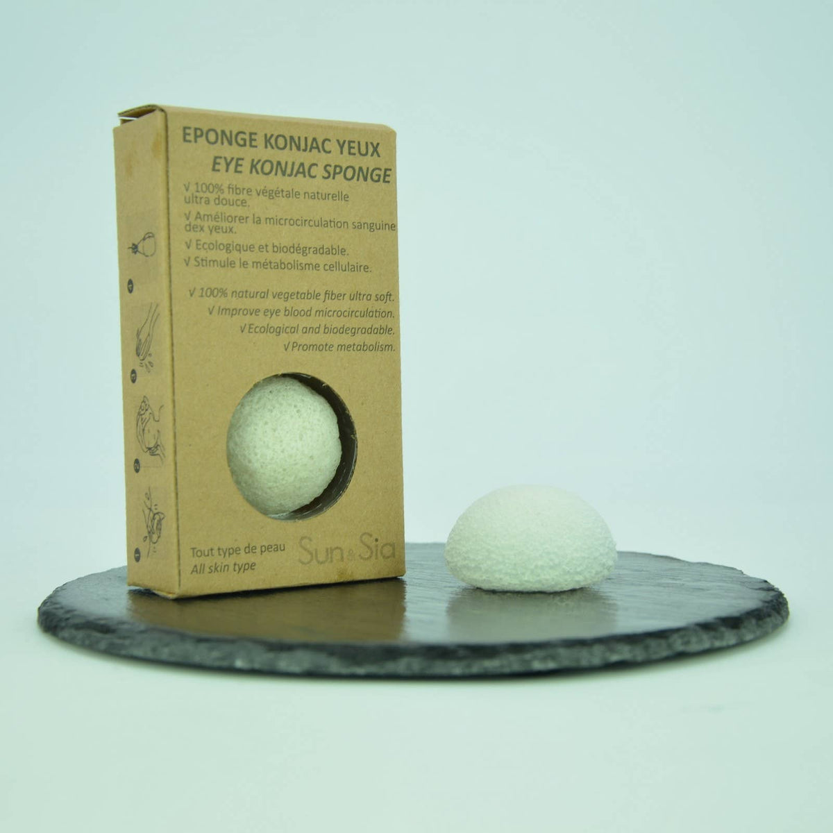 Konjac ansiktssvamp med bambuskull – 100 % naturlig