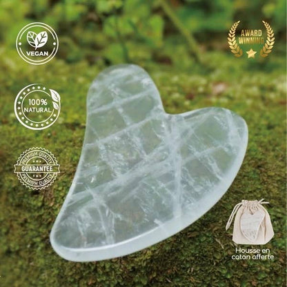 Quartz Gua Sha ansiktsmassasje i rosenkvarts