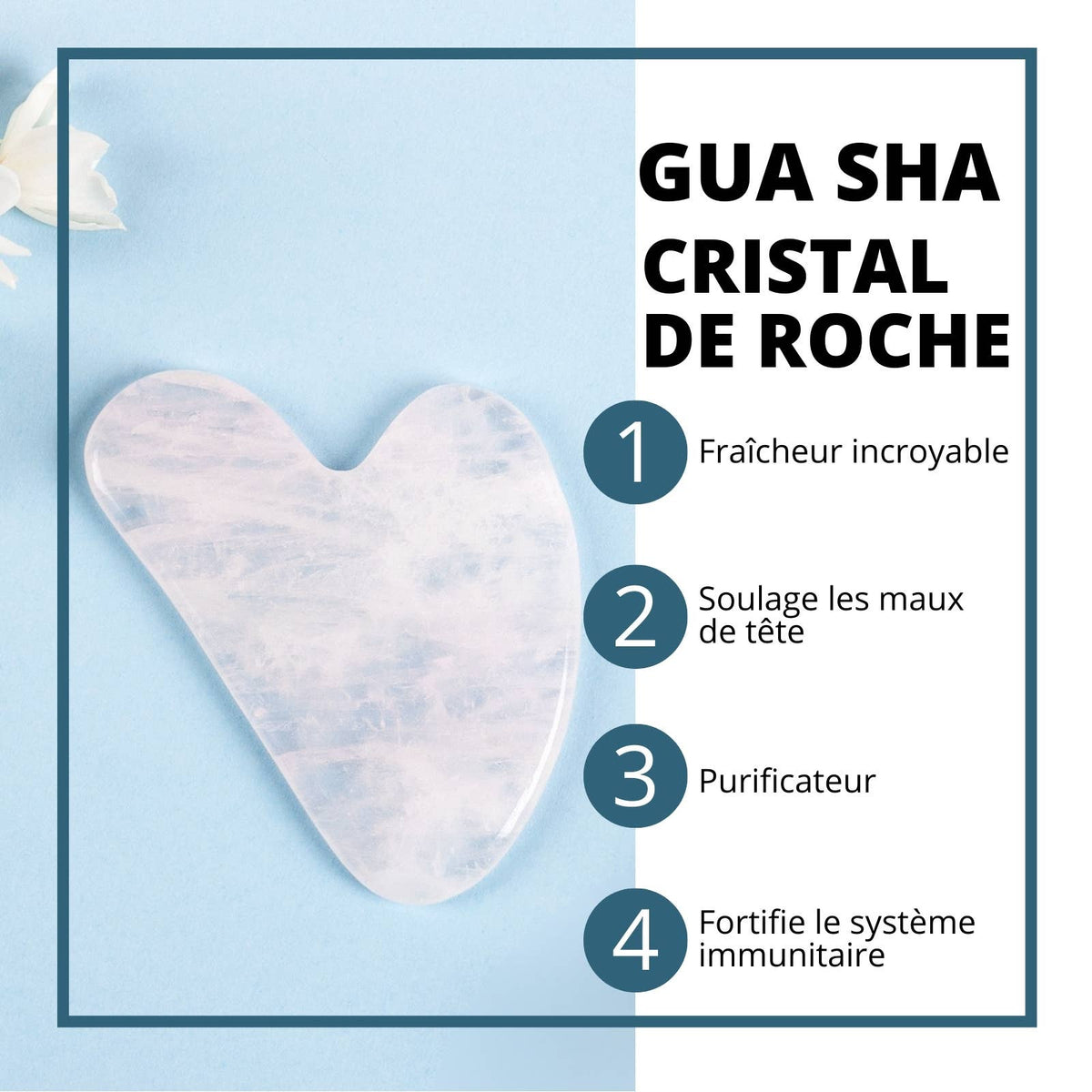 Quartz Gua Sha ansiktsmassasje i rosenkvarts