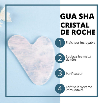 Quartz Gua Sha ansiktsmassasje i rosenkvarts