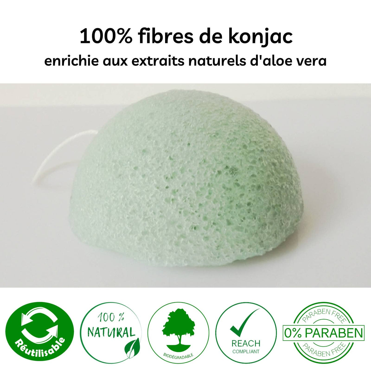Konjac ansiktssvamp med bambuskull – 100 % naturlig