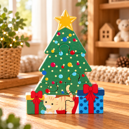 Julepuslespill i tre – juletre