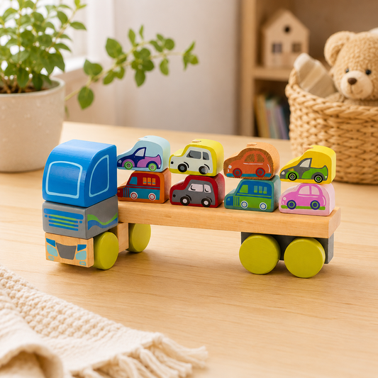 Cubika Trebil med biler – 12 deler 🚚💛