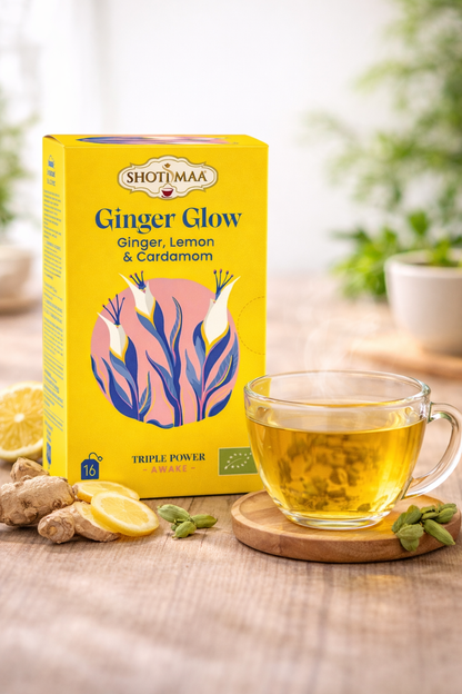Ginger Glow – ekologiskt ingefärste med citron och kardemumma