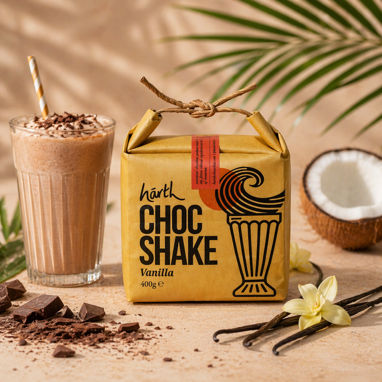 Harth milkshake med sjokolade & vanilje