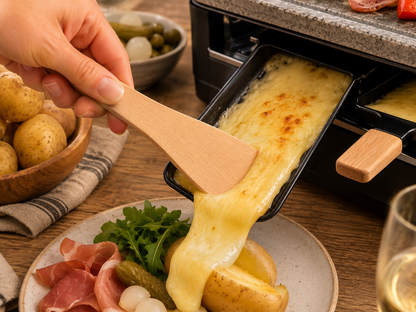 Raclette-spader i tre – sett med 6 stk