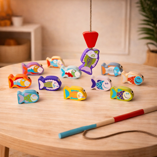 Cubika fiskespill i tre – 14 deler