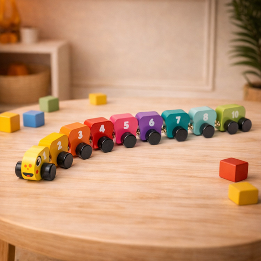 Cubika fargerik larve i tre – 10 deler