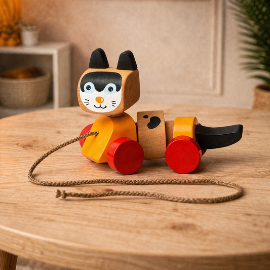 Cubika trekkleke i tre – katt