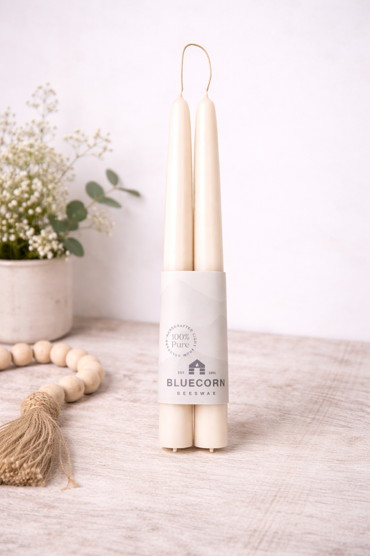 Handgjorda bivaxljus, droppfria – elfenben / 25 cm