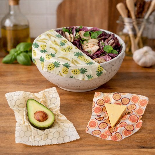 Startsett med bivoks matomslag – Summer Vibes, 3 stk 🐝 -Foråndsbestil, på lager 20.april