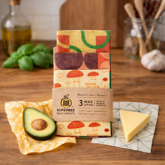 SuperBee – Sett med 3 bivoksark – blandet design. Forhåndsbestill, på lager 20.april