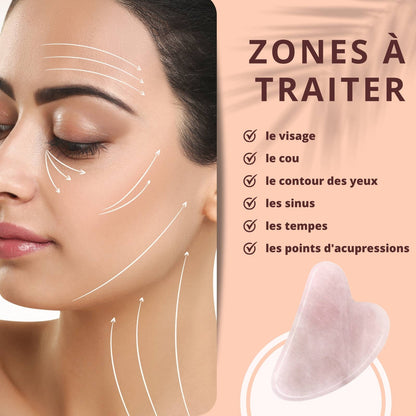 Gua Sha ansiktsmassasje i grønn jade