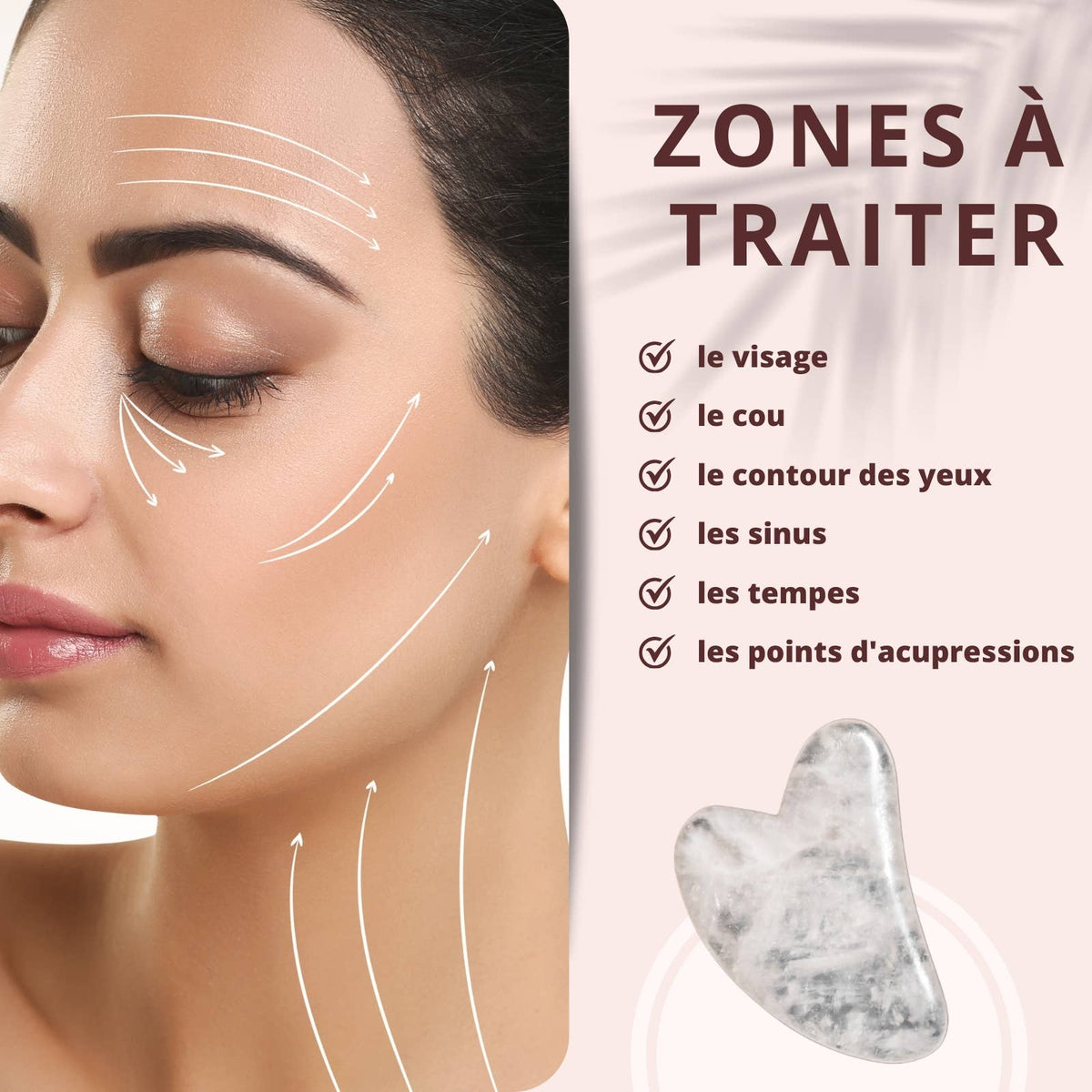 Gua Sha ansiktsmassasje i grønn jade