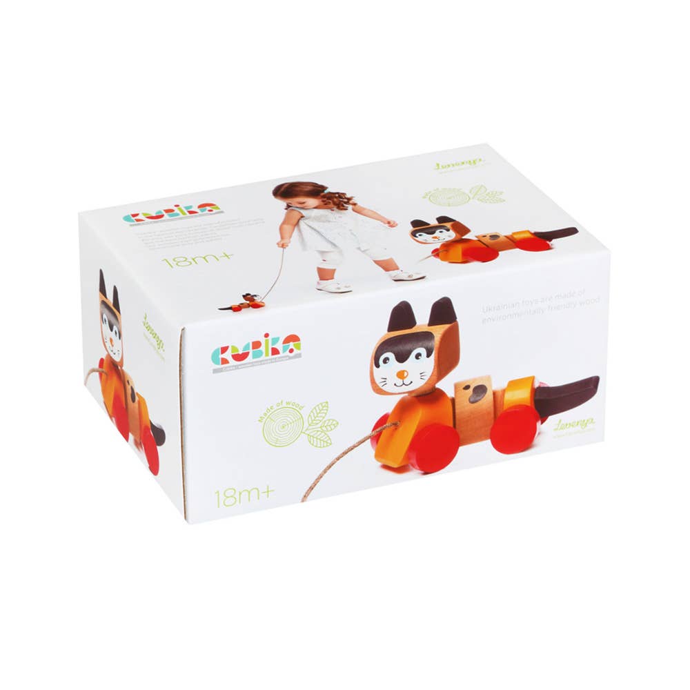 Cubika trekkleke i tre – katt