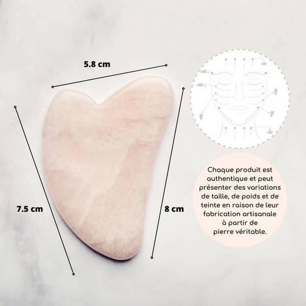 Quartz Gua Sha ansiktsmassasje i rosenkvarts