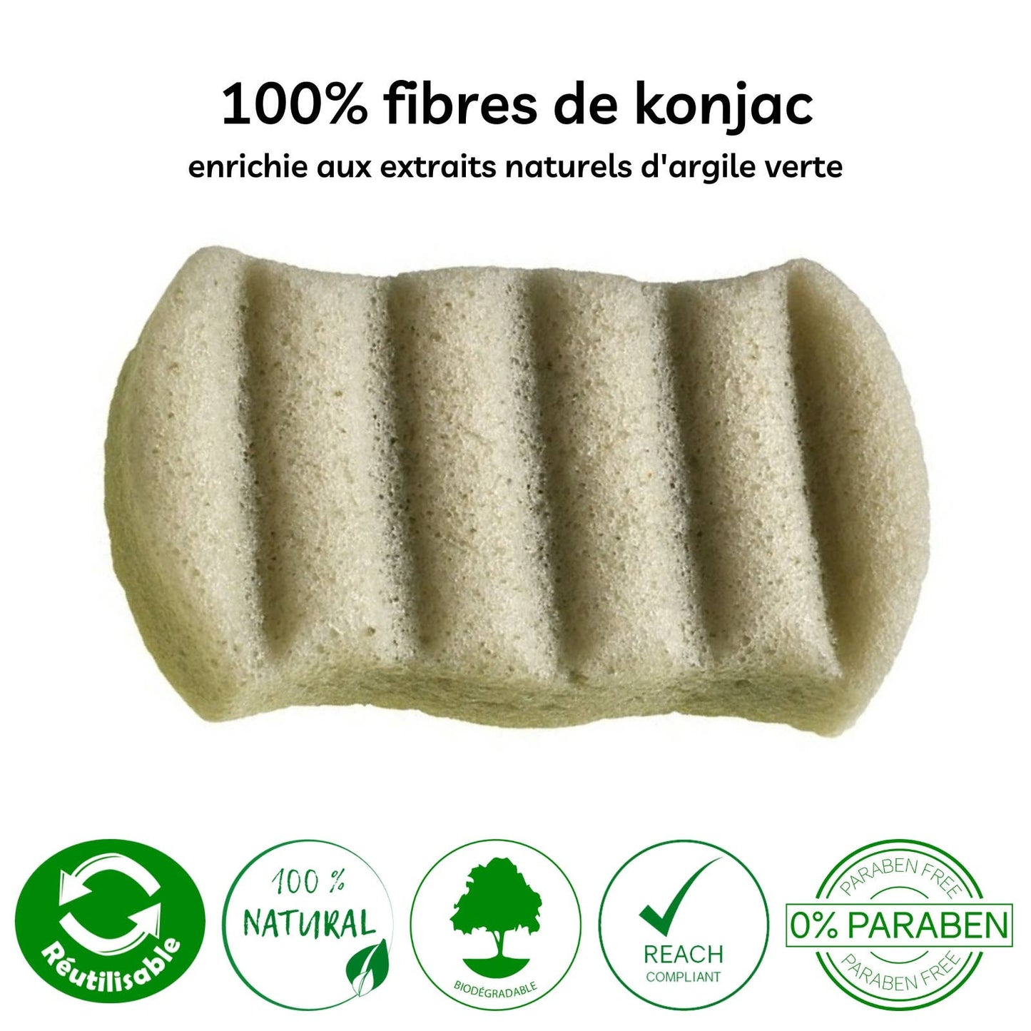 Konjac kropssvamp med grøn ler – 100% naturlig