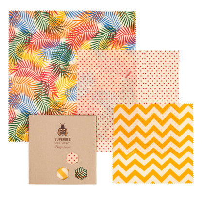 Startsett med bivoks matomslag – Hipster, 3 stk