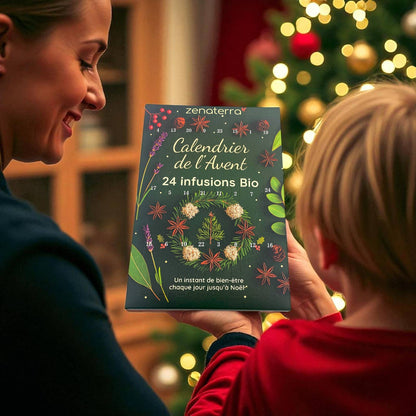 FORHÅNDSBESTILLING! Tell ned til jul med en adventskalender fylt med 24 økologiske, naturlige urteteer! 🌿✨